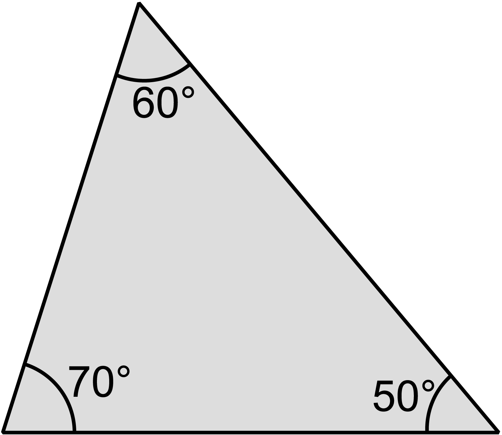 একটি সূক্ষ্মকোণী ত্রিভুজ চিত্র